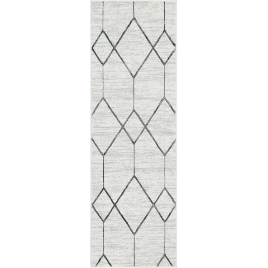 Rug Unique Loom Matrix Trellis Ivory Runner 2' 0 x 6' 0