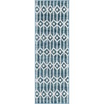 Rug Unique Loom Matrix Trellis Blue Runner 2' 0 x 6' 0