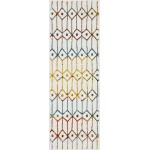 Rug Unique Loom Matrix Trellis Ivory/Blue Runner 2' 0 x 6' 0