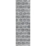 Rug Unique Loom Matrix Trellis Gray Runner 3' 0 x 10' 0