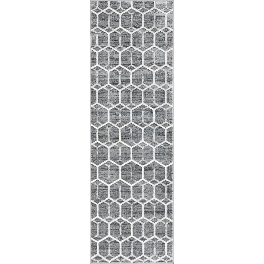 Rug Unique Loom Matrix Trellis Gray Runner 3' 0 x 10' 0 Rug Unique Loom Matrix Trellis Gray Runner 3' 0 x 10' 0