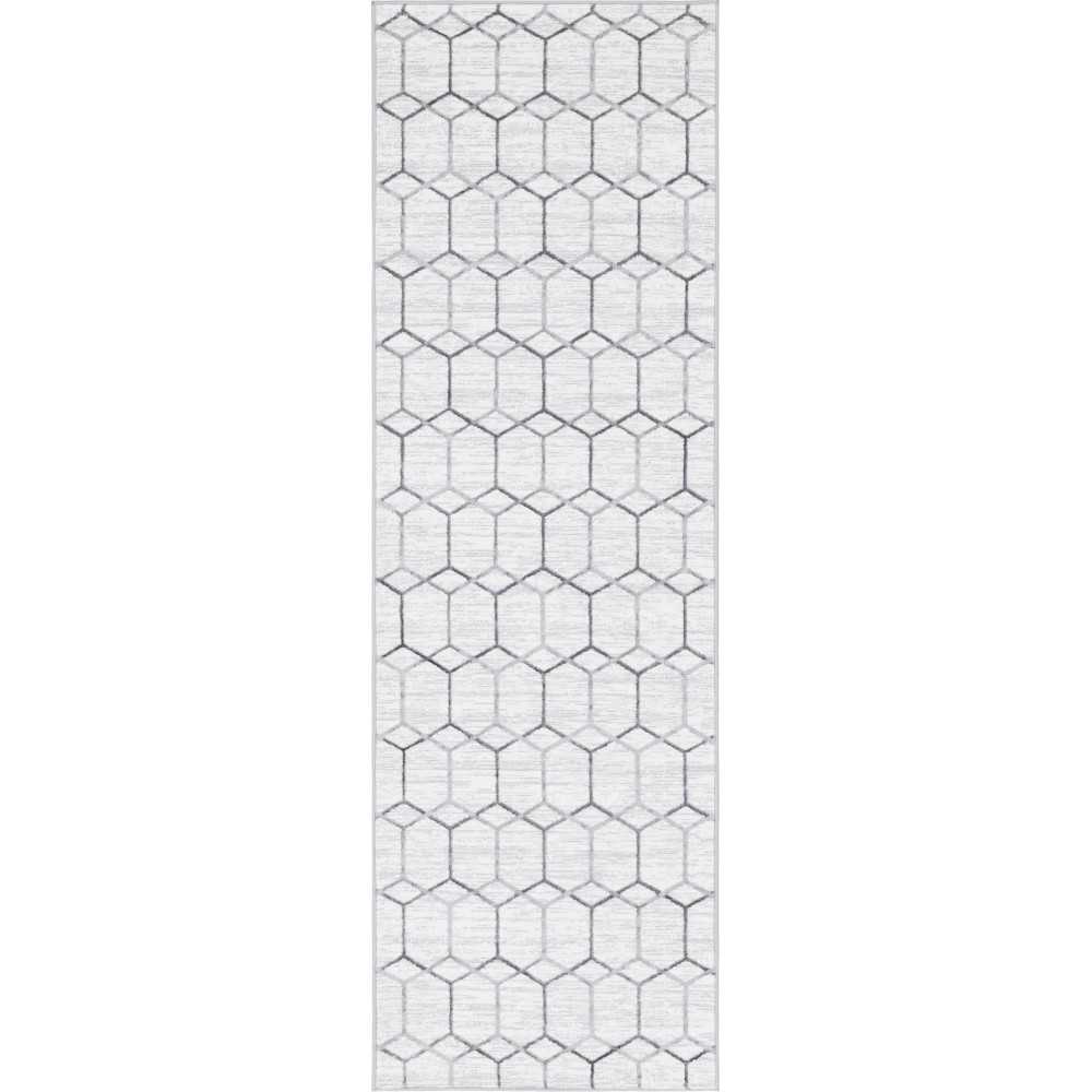 Rug Unique Loom Matrix Trellis Ivory Runner 3' 0 x 10' 0