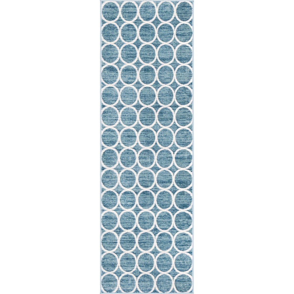 Rug Unique Loom Matrix Trellis Blue Runner 3' 0 x 10' 0 Rug Unique Loom Matrix Trellis Blue Runner 3' 0 x 10' 0