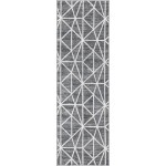 Rug Unique Loom Matrix Trellis Dark Gray Runner 3' 0 x 10' 0