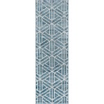 Rug Unique Loom Matrix Trellis Blue Runner 3' 0 x 10' 0