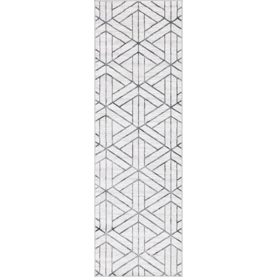 Rug Unique Loom Matrix Trellis Ivory Runner 3' 0 x 10' 0