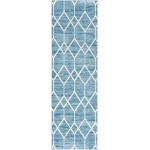 Rug Unique Loom Matrix Trellis Blue Runner 3' 0 x 10' 0