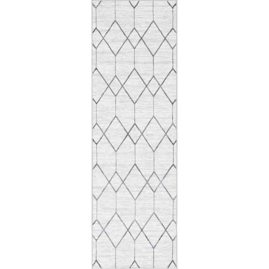 Rug Unique Loom Matrix Trellis Ivory Runner 3' 0 x 10' 0