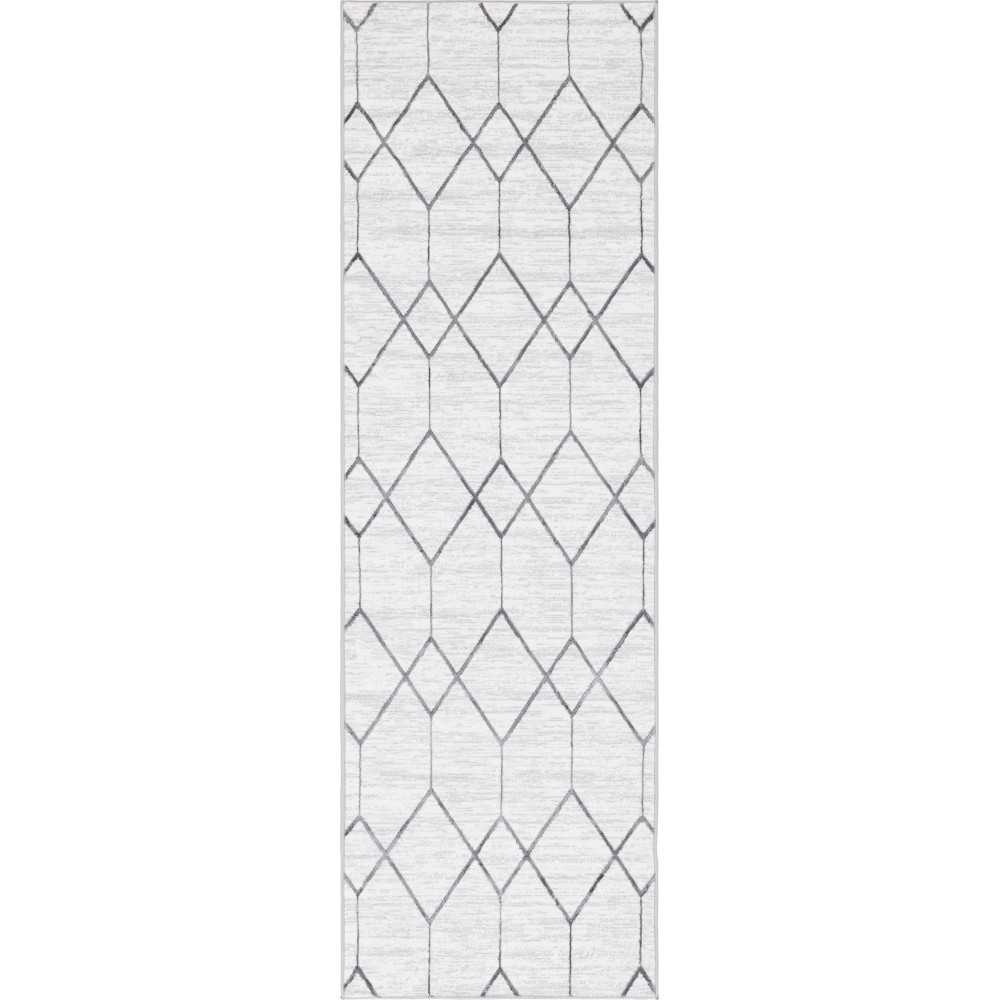 Rug Unique Loom Matrix Trellis Ivory Runner 3' 0 x 10' 0