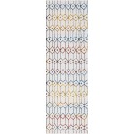 Rug Unique Loom Matrix Trellis Ivory/Blue Runner 3' 0 x 10' 0