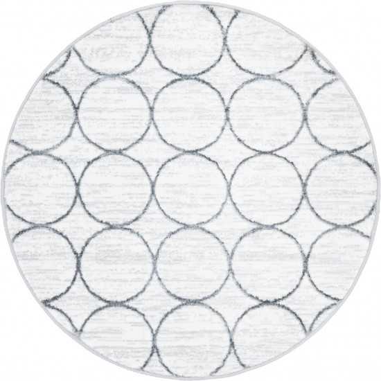 Rug Unique Loom Matrix Trellis Ivory Round 3' 3 x 3' 3