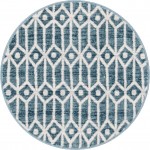 Rug Unique Loom Matrix Trellis Blue Round 3' 3 x 3' 3