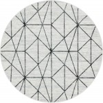 Rug Unique Loom Matrix Trellis Ivory Round 5' 0 x 5' 0