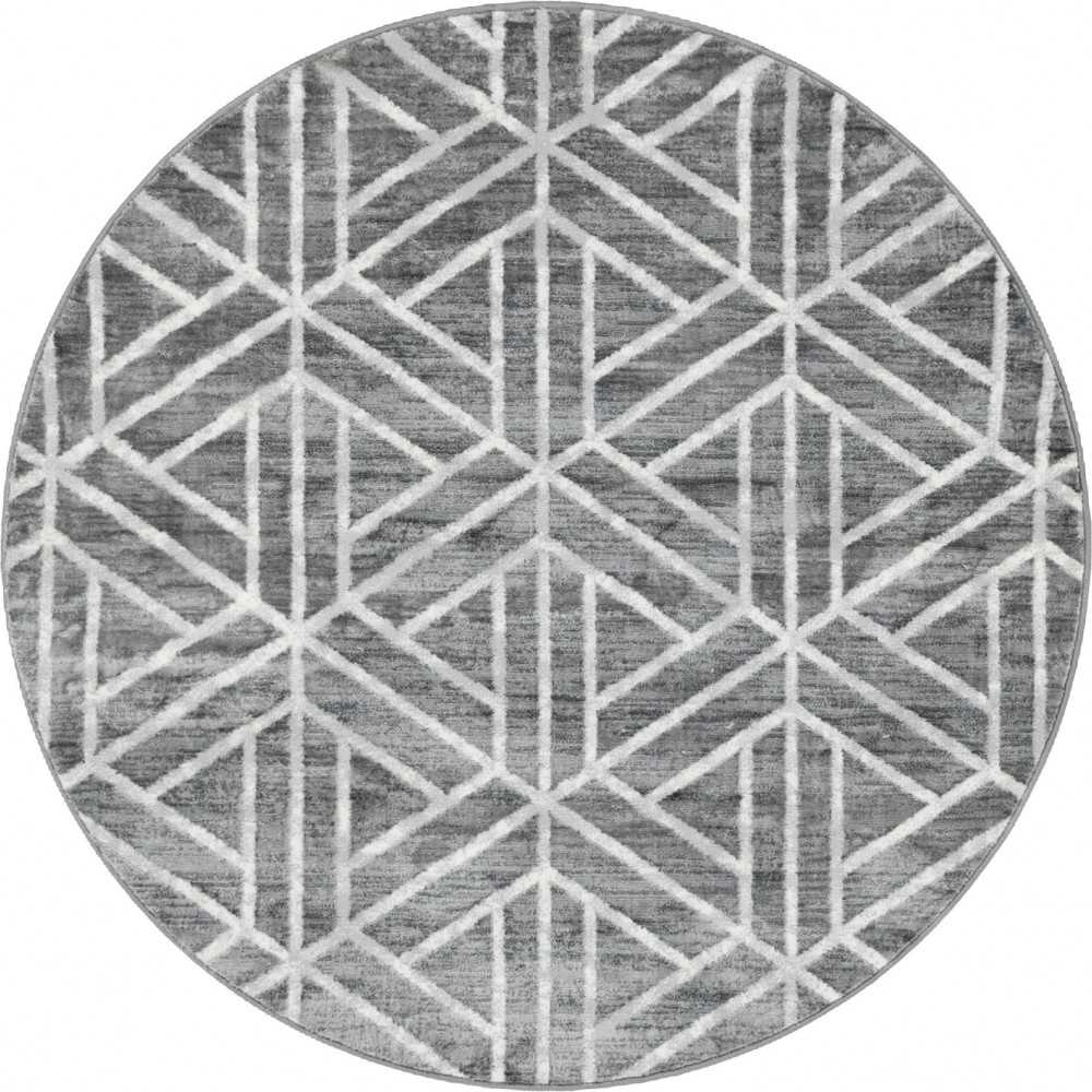 Rug Unique Loom Matrix Trellis Dark Gray Round 5' 0 x 5' 0 Rug Unique Loom Matrix Trellis Dark Gray Round 5' 0 x 5' 0