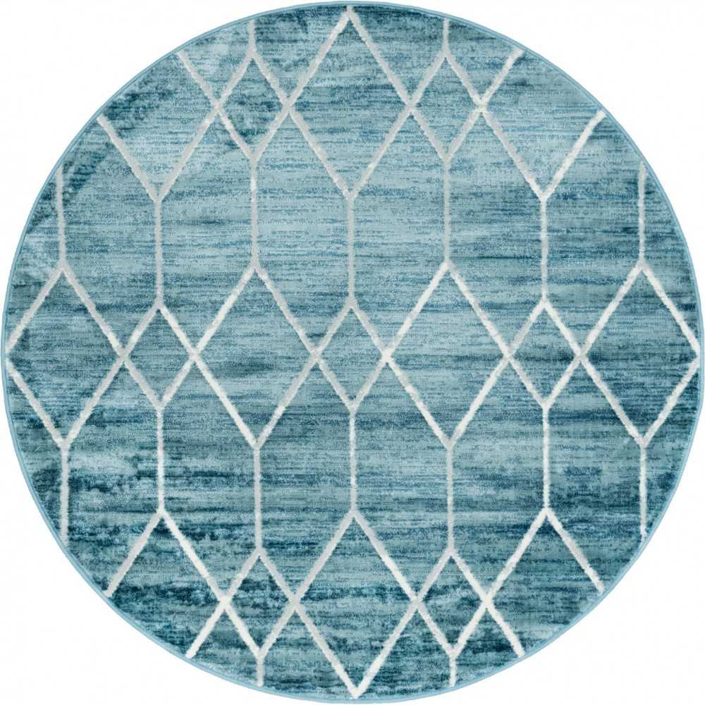 Rug Unique Loom Matrix Trellis Blue Round 5' 0 x 5' 0 Rug Unique Loom Matrix Trellis Blue Round 5' 0 x 5' 0