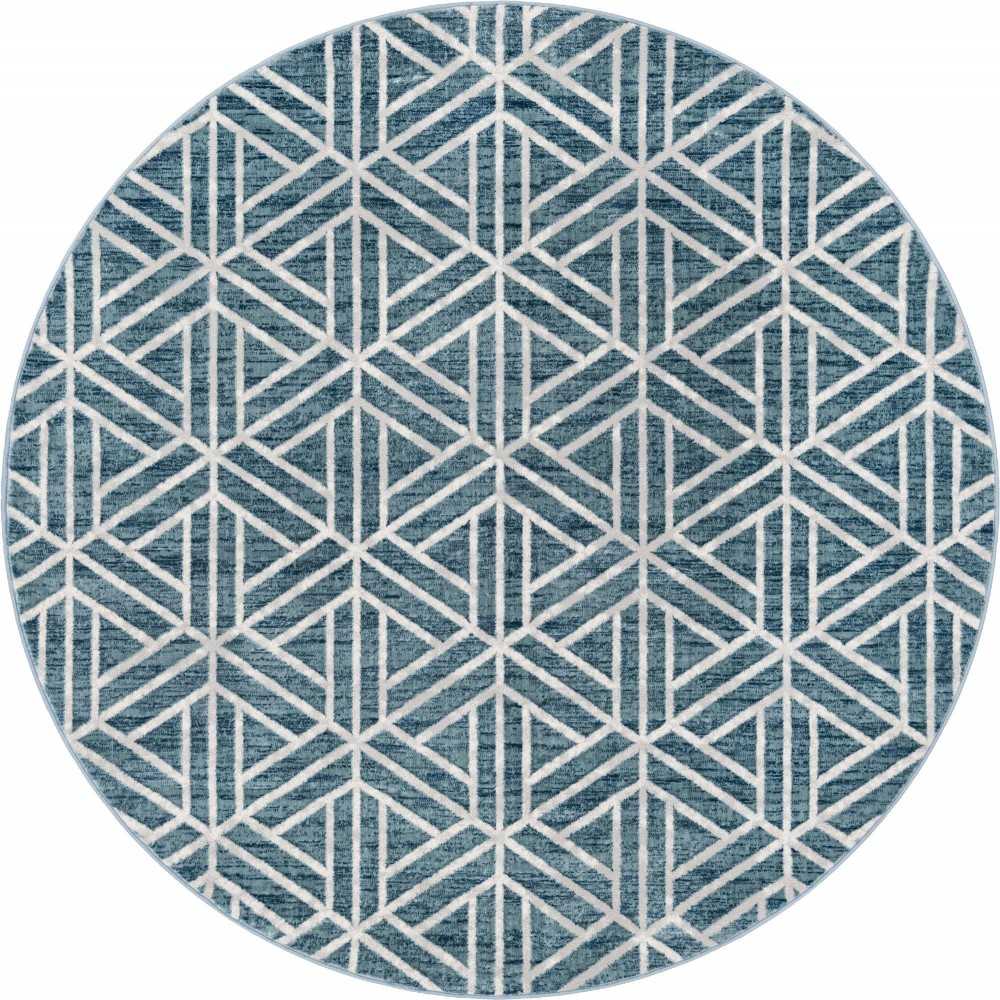 Rug Unique Loom Matrix Trellis Blue Round 8' 0 x 8' 0 Rug Unique Loom Matrix Trellis Blue Round 8' 0 x 8' 0