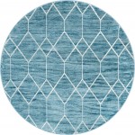 Rug Unique Loom Matrix Trellis Blue Round 8' 0 x 8' 0