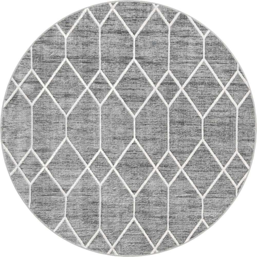 Rug Unique Loom Matrix Trellis Dark Gray Round 8' 0 x 8' 0 Rug Unique Loom Matrix Trellis Dark Gray Round 8' 0 x 8' 0