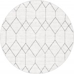 Rug Unique Loom Matrix Trellis Ivory Round 8' 0 x 8' 0