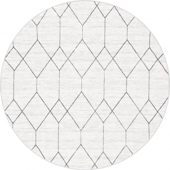 Rug Unique Loom Matrix Trellis Ivory Round 8' 0 x 8' 0