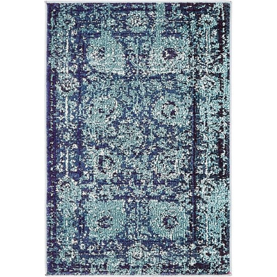 Rug Unique Loom Medici Turquoise Rectangular 2' 2 x 3' 0