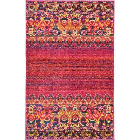 Rug Unique Loom Medici Fuchsia Rectangular 3' 3 x 5' 3