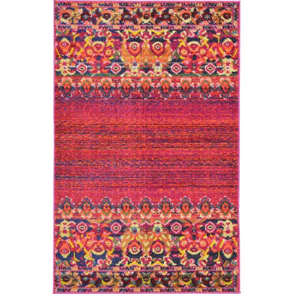 Rug Unique Loom Medici Fuchsia Rectangular 3' 3 x 5' 3