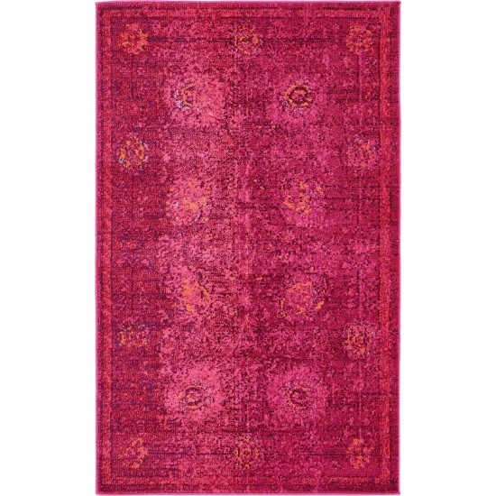 Rug Unique Loom Medici Fuchsia Rectangular 3' 3 x 5' 3