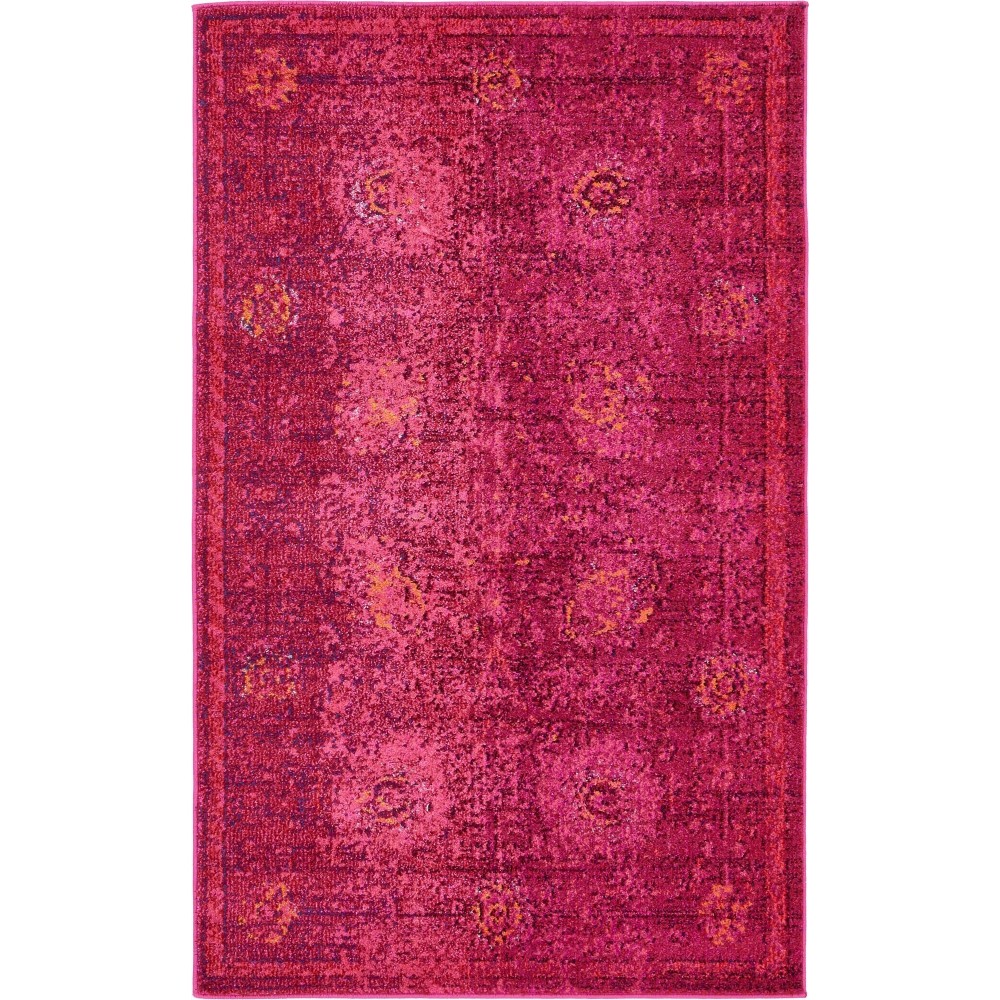 Rug Unique Loom Medici Fuchsia Rectangular 3' 3 x 5' 3