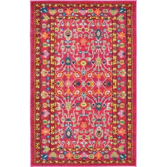 Rug Unique Loom Medici Fuchsia Rectangular 3' 3 x 5' 3