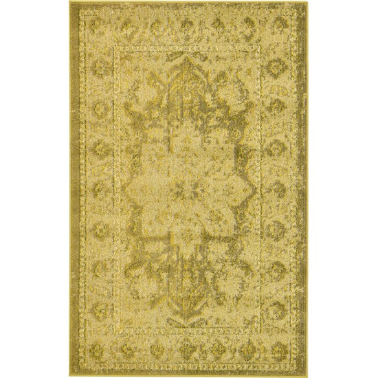 Rug Unique Loom Medici Yellow Rectangular 3' 3 x 5' 3