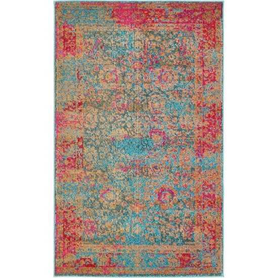 Rug Unique Loom Medici Blue Rectangular 3' 3 x 5' 3