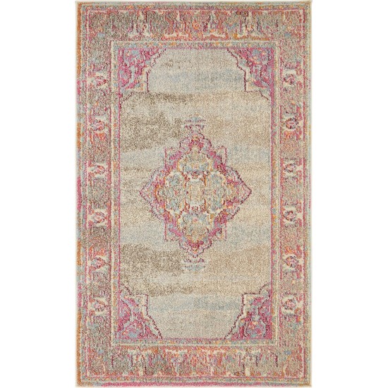 Rug Unique Loom Medici Beige Rectangular 3' 3 x 5' 3