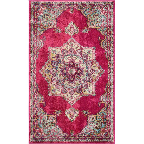 Rug Unique Loom Medici Fuchsia Rectangular 3' 3 x 5' 3