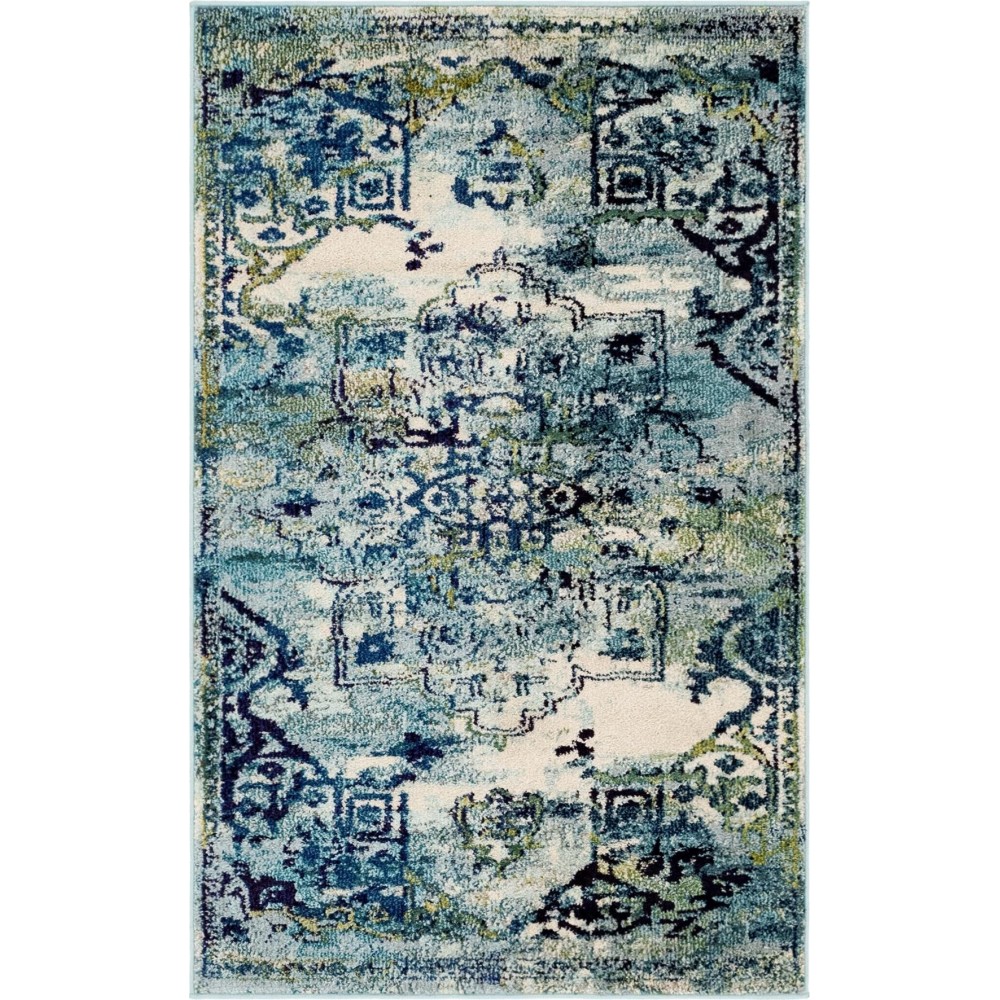 Rug Unique Loom Medici Blue Rectangular 3' 3 x 5' 3