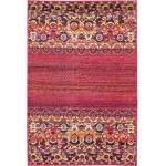 Rug Unique Loom Medici Fuchsia Rectangular 4' 0 x 6' 0