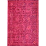 Rug Unique Loom Medici Fuchsia Rectangular 4' 0 x 6' 0