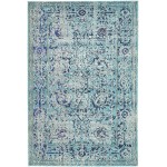 Rug Unique Loom Medici Light Blue Rectangular 4' 0 x 6' 0