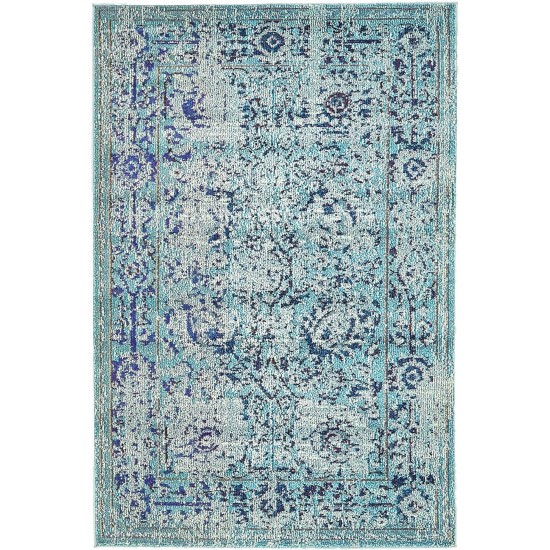 Rug Unique Loom Medici Light Blue Rectangular 4' 0 x 6' 0