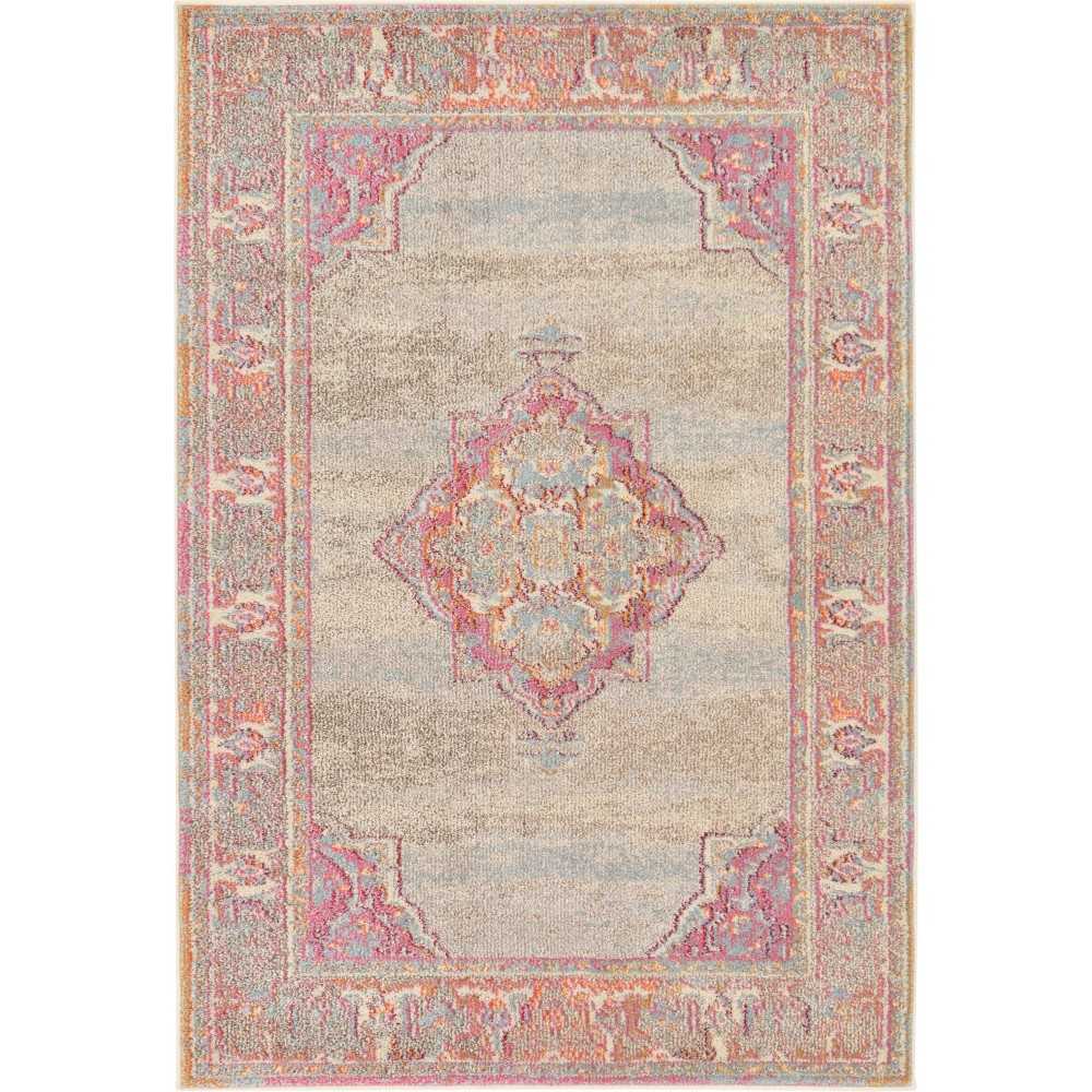 Rug Unique Loom Medici Beige Rectangular 4' 0 x 6' 0