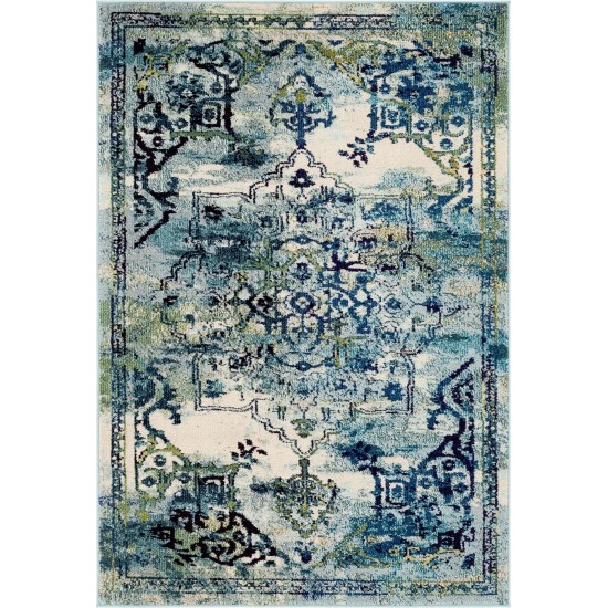 Rug Unique Loom Medici Blue Rectangular 4' 0 x 6' 0