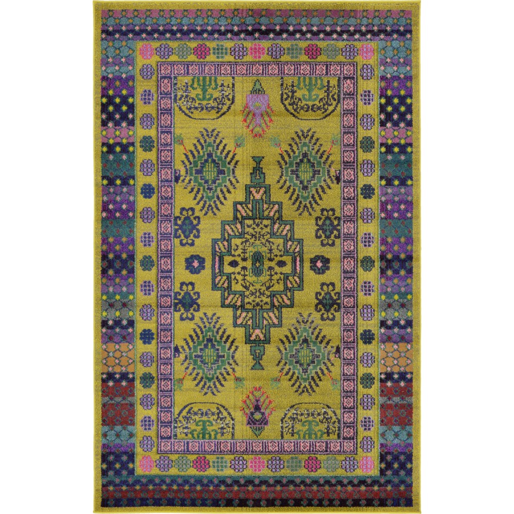Rug Unique Loom Medici Gold Rectangular 5' 0 x 8' 0 Rug Unique Loom Medici Gold Rectangular 5' 0 x 8' 0