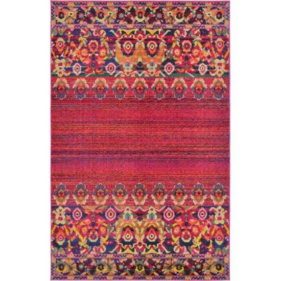 Rug Unique Loom Medici Fuchsia Rectangular 5' 0 x 8' 0