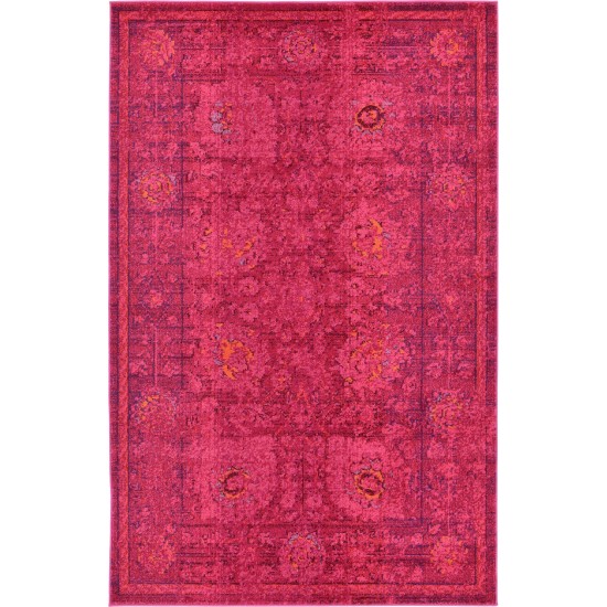 Rug Unique Loom Medici Fuchsia Rectangular 5' 0 x 8' 0