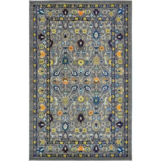 Rug Unique Loom Medici Gray Rectangular 5' 0 x 8' 0