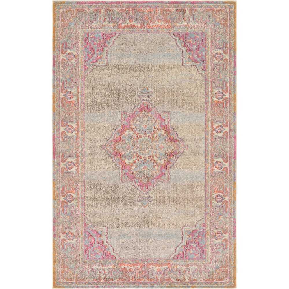 Rug Unique Loom Medici Beige Rectangular 5' 0 x 8' 0