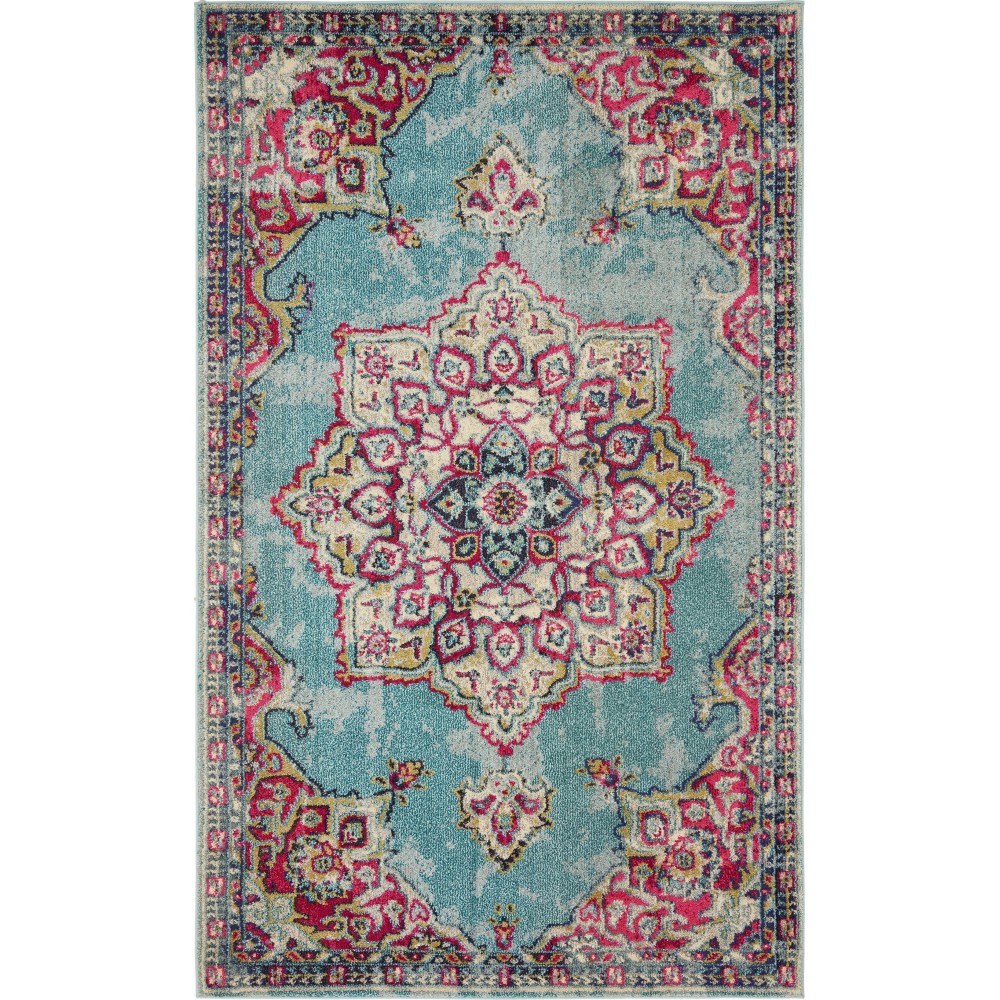 Rug Unique Loom Medici Light Blue Rectangular 5' 0 x 8' 0 Rug Unique Loom Medici Light Blue Rectangular 5' 0 x 8' 0