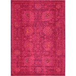 Rug Unique Loom Medici Fuchsia Rectangular 7' 0 x 10' 0