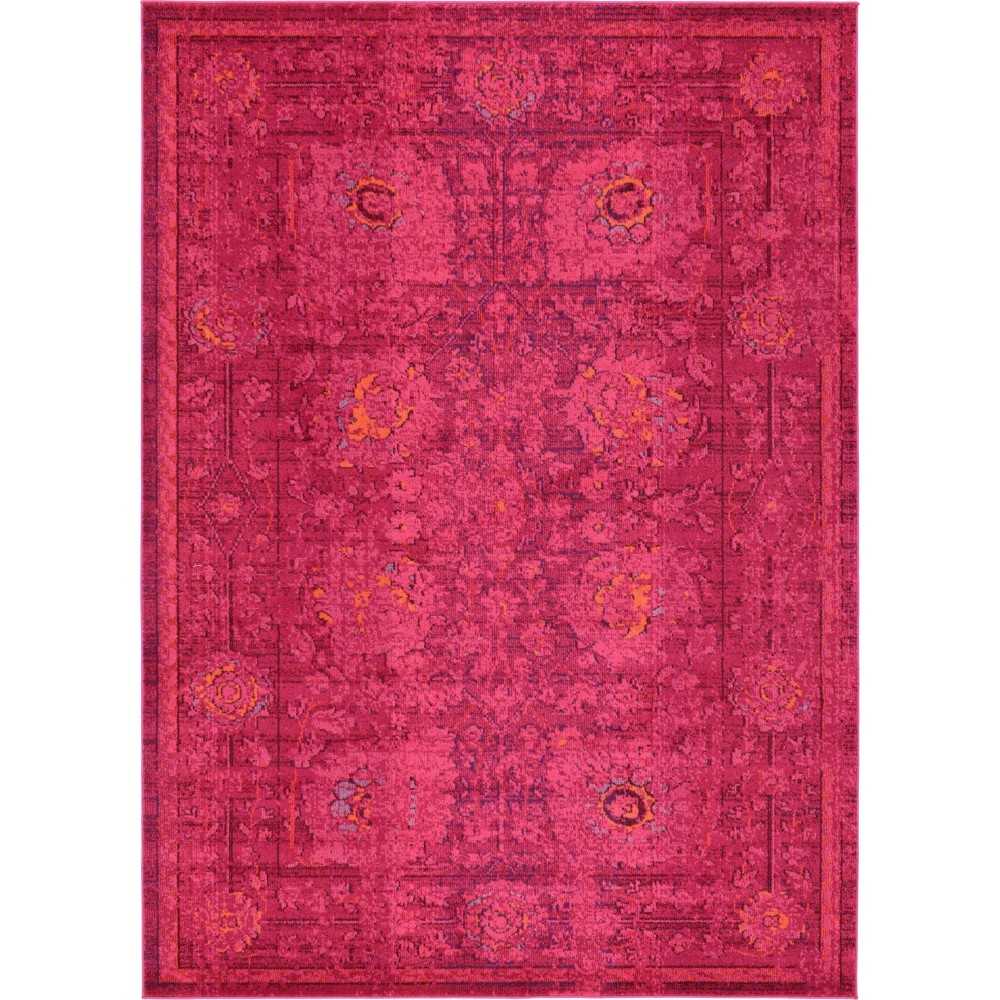 Rug Unique Loom Medici Fuchsia Rectangular 7' 0 x 10' 0