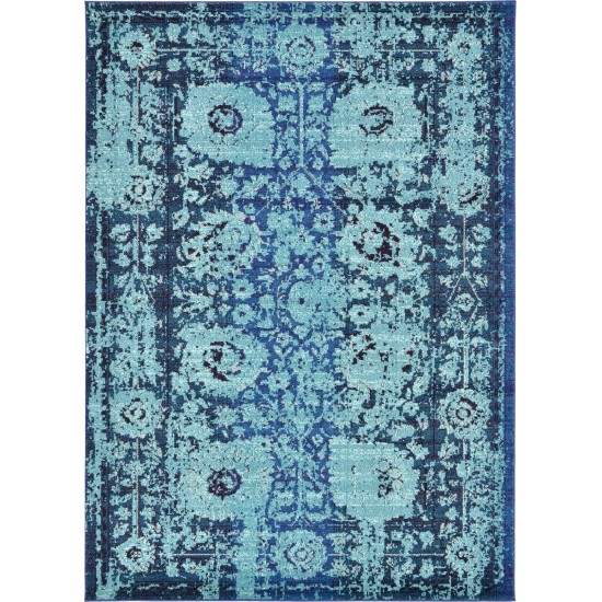 Rug Unique Loom Medici Turquoise Rectangular 7' 0 x 10' 0